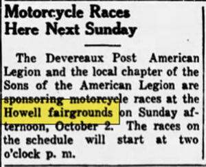 Howell Fairgrounds - Sept 1938 Motorcycles
